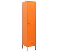 vidaXL Armoire à Casiers Verrouillables Meuble de Classement Armoire de Rangement Stockage de Fichiers Bureau Orange 35x46x180 cm Acier