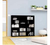 vidaXL Armoire à CD Bibliothèque Etagère de Rangement Etagère à DVD Livres avec 15 Compartiments Bureau Noir 100x23x89,5 cm 801788
