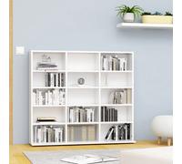 Vidaxl Armoire À Cd Blanc 102x23x89,5 Cm Aggloméré Blanc