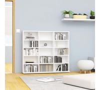 vidaXL Armoire à CD, Étagère à CD avec Compartiment, Armoire de Bureau, Meuble de Rangement Chambre Intérieur, Blanc 801793