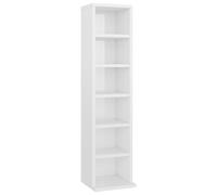 Vidaxl Armoire À Cd Blanc Brillant 21x20x88 Cm Aggloméré Blanc