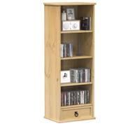 vidaXL Armoire à CD Corona 40x30x110 cm bois de pin massif Marron
