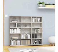 vidaXL Armoire à CD 801791 – Étagère avec compartiment, Armoire de bureau, Gris béton