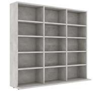 vidaXL Armoire à CD, Étagère à CD avec Compartiment, Armoire de Bureau, Meuble de Rangement Chambre Intérieur, Gris Béton Bois d’Ingénierie