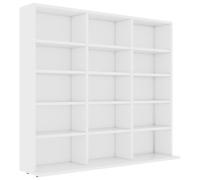 vidaXL Armoire à CD, Étagère à CD avec Compartiment, Armoire de Bureau, Meuble de Rangement Chambre Intérieur, Blanc Bois d’Ingénierie