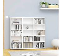 vidaXL Armoire à CD 801787 – Étagère avec compartiment, meuble de rangement bureau blanc bois