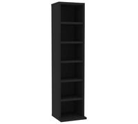 vidaXL Armoire à CD Noir 21x20x88 cm Bois d'ingénierie Noir