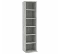 vidaXL Armoire à CD Etagère à CD Meuble à CD Armoire de Rangement Meuble de Stockage Bureau Salon Maison Gris Béton 21x20x88 cm Bois d'Ingénierie