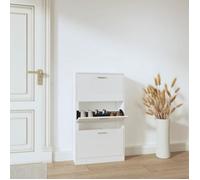 vidaXL Armoire à chaussure Blanc brillant 59x17x108 cm Bois ingénierie 342530
