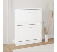 vidaXL Armoire à chaussure Blanc brillant 59x17x81 cm Bois ingénierie 342538
