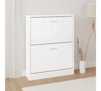 vidaXL Armoire à chaussure Blanc brillant 59x17x81 cm Bois ingénierie 342538
