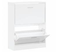 Vidaxl Armoire À Chaussure Blanc Brillant 63x24x81 Cm Bois Ingénierie Blanc