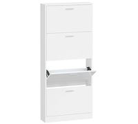 vidaXL Armoire à Chaussure Range-Chaussures Armoire de Rangement Meuble à Chaussures Entrée Couloir Salon Blanc Brillant 59x17x150 cm Bois Ingénierie