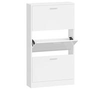 vidaXL Armoire à chaussure Blanc brillant 59x17x108 cm Bois ingénierie 342530