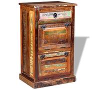 Vidaxl Armoire À Chaussures 4 Couches Avec Tiroir Bois De Récupération Multicolore