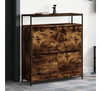 Vidaxl Armoire À Chaussures 4 Tiroirs Rabattables Chêne Fumé