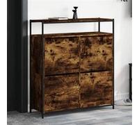 Vidaxl Armoire À Chaussures 4 Tiroirs Rabattables Chêne Fumé