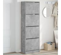 vidaXL Armoire à chaussures 4 tiroirs rabattables gris béton