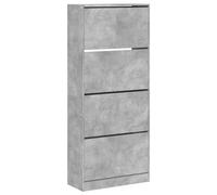 vidaXL Armoire à Chaussures 4 tiroirs rabattables Gris béton