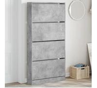 vidaXL Armoire à chaussures 4 tiroirs rabattables gris béton 3214367