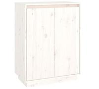 vidaXL Armoire à Chaussures Armoire de Rangement Étagère Meuble à Chaussure Support Entrée Couloir Salon Blanc 60x35x80 cm Bois de Pin Massif