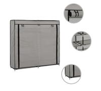 vidaXL Armoire à chaussures avec couvercle Gris 115 x 28 x 110 cm Tissu