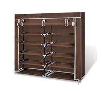 Vidaxl Armoire À Chaussures Avec Housse 115 X 28 X 110 Cm Tissu Marron Marron