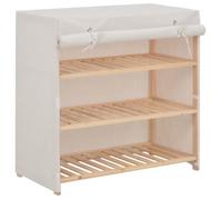 vidaXL Armoire à chaussures avec housse Blanc 79x40x80 cm Tissu