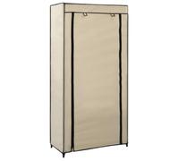 vidaXL Armoire à chaussures avec housse en tissu crème 58 x 28 x 106 cm