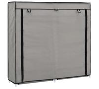 vidaXL Armoire à chaussures avec housse Gris 115x28x110 cm Tissu