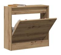 Armoire à chaussures moderne - vidaXL - 60x21x57 cm - Chêne artisanal - Bois MDF - 1 porte - Capacité plusieurs paires