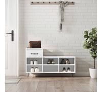 vidaXL Armoire à chaussures Blanc 102x36x60 cm Bois d'ingénierie Blanc