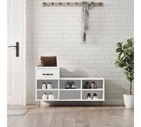 vidaXL Armoire à chaussures Blanc 102x36x60 cm Bois d'ingénierie