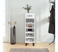 Vidaxl Armoire À Chaussures Blanc 30x35x105 Cm Bois D'ingénierie Blanc