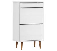 Vidaxl Armoire Ã Chaussures Blanc 59,5x35x103 Cm Bois De Pin Massif