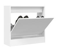 Vidaxl Armoire À Chaussures Blanc 60x21x57 Cm Bois D'ingénierie Blanc