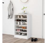 Vidaxl Armoire À Chaussures Blanc 60x35x92 Cm Aggloméré Blanc