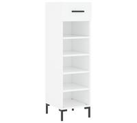 Vidaxl Armoire À Chaussures Blanc 30x35x105 Cm Bois D'ingénierie Blanc