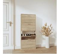 vidaXL Armoire à chaussures Chêne 59x17x150 cm Bois d'ingénierie 342519