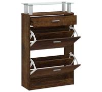Armoire à Chaussures Range-Chaussures Armoire de Rangement Meuble à Chaussures Entrée Couloir Chêne Fumé 63x24x104 cm Bois d'Ingénierie