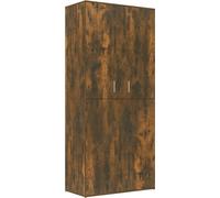Vidaxl Armoire À Chaussures Chêne Fumé 80x39x178 Cm Bois D'ingénierie Marron