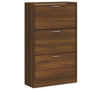 vidaXL Armoire à chaussures 63x24x103 cm Bois d'ingénierie Chêne Marron