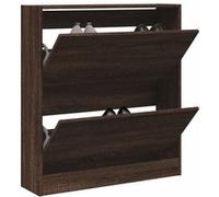 Vidaxl Armoire À Chaussures Chêne Marron 80x21x87,5 Cm Bois Ingénierie Multicolore