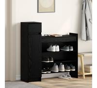 vidaXL Armoire à chaussures Chêne Noir 100.5x28x100 cm en bois MDF