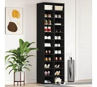 vidaXL Armoire à chaussures 54x34x183 cm 1 tiroir 15 paires Chêne noir