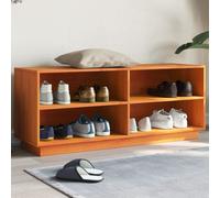 vidaXL Armoire à chaussures cire marron 110x34x45 cm bois pin massif