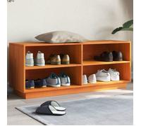 vidaXL Armoire à chaussures cire marron 110x34x45 cm bois pin massif, étagère à chaussures, placard à chaussures, 847123