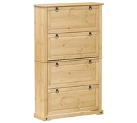 vidaXL Armoire à Chaussures Corona 99x32x163,5 cm Bois de pin Massif, Rangement de Chaussures, Placard à Chaussures, étagère à Chaussures