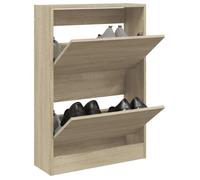 vidaXL Armoire à Chaussures, Étagère à Chaussures avec 2 Tiroirs, Meuble à Chaussures avec Rangement Entrée Couloir, Chêne 839891