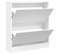 vidaXL Armoire à chaussures – 2 tiroirs, rangement entrée/couloir – Blanc bois d'ingénierie